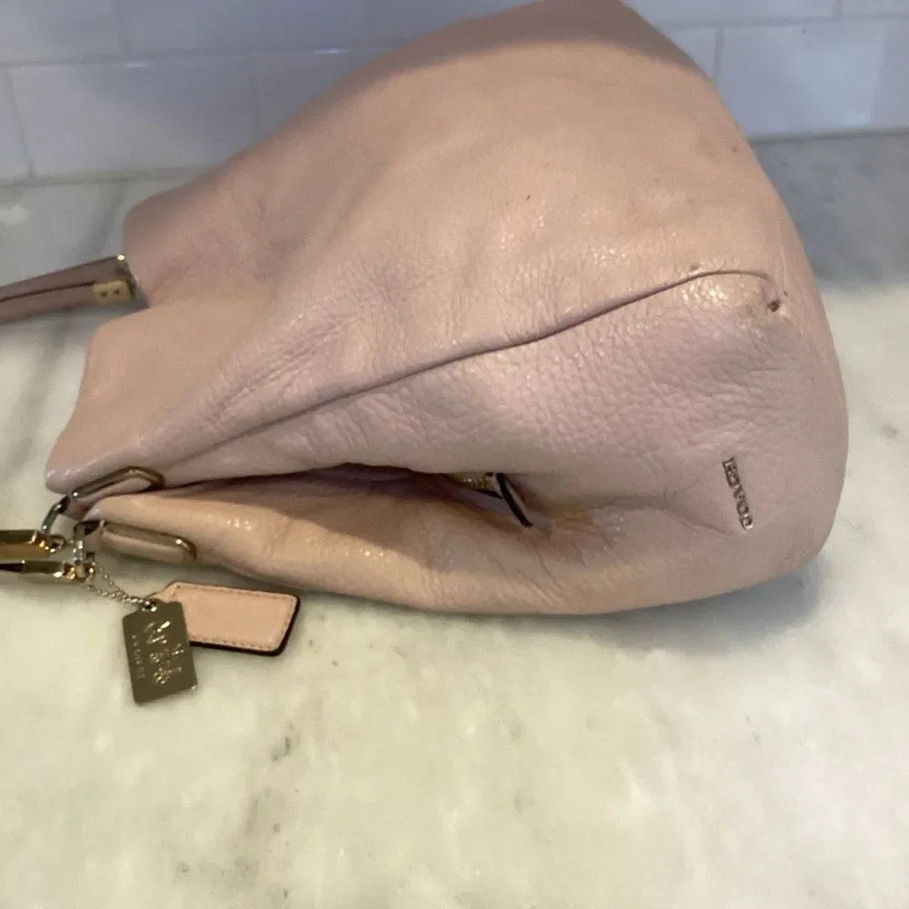 Coach Bag Purse Handbag Leather Pocketbook Pink Madison Pebbled Phoebe Shoulder